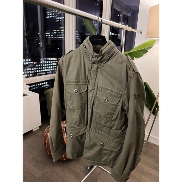 DIESEL MENS J-CHIKA MILITARY JACKET COAT OLIVE GREEN SIZE MEDIUM - Picture 9 of 12